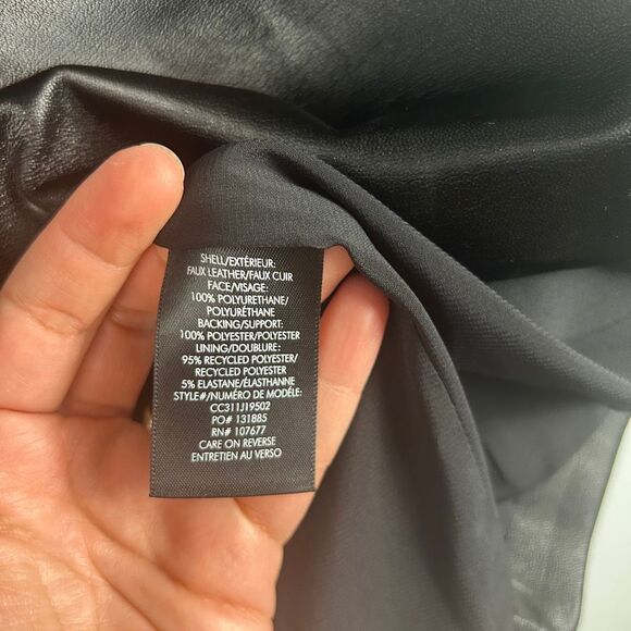 ALICE AND OLIVIA KELLY SQUARE BUST FAUX LEATHER MINI DRESS - Picture 10 of 13